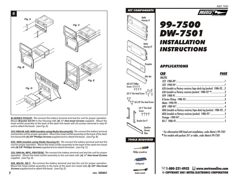 Metra Electronics 99-7500 installation instructions Metra Electronics 99-7500 installation instructions
