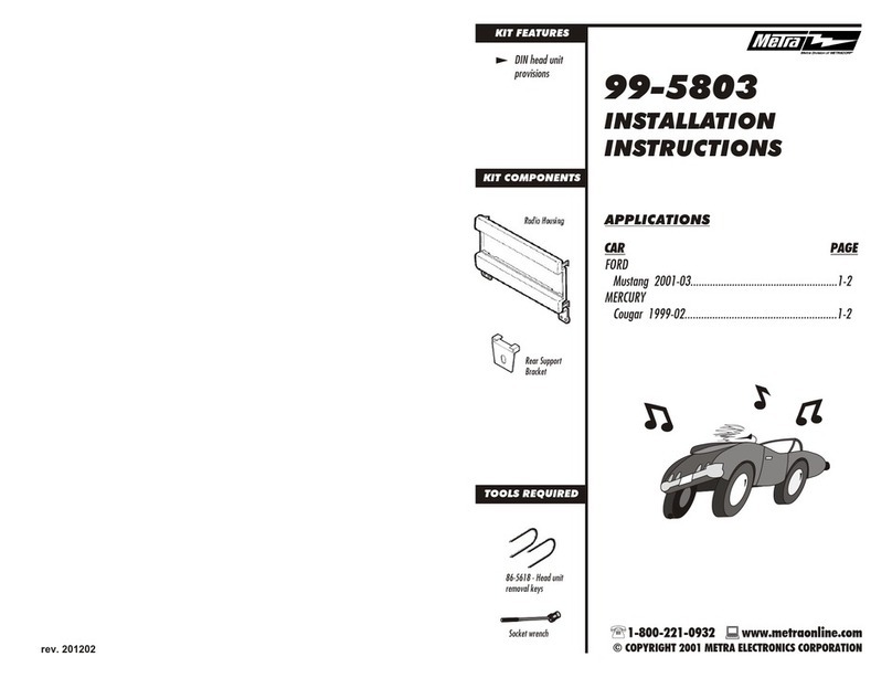 Metra Electronics 99-5803 installation instructions