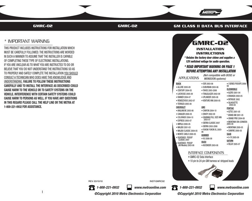 Metra Electronics GMRC-02 User manual