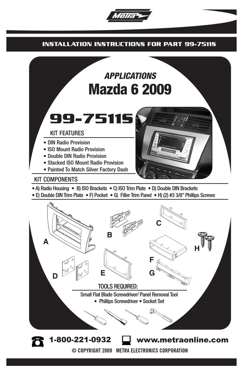 Metra Electronics MAZDA 6 2009 99-7511S User manual