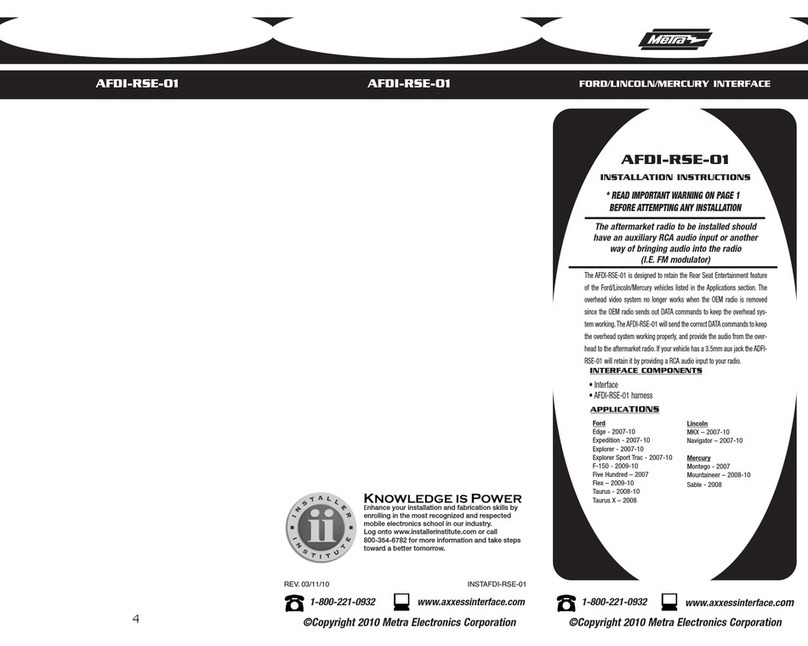 Metra Electronics AFDI-RSE-01 installation instructions