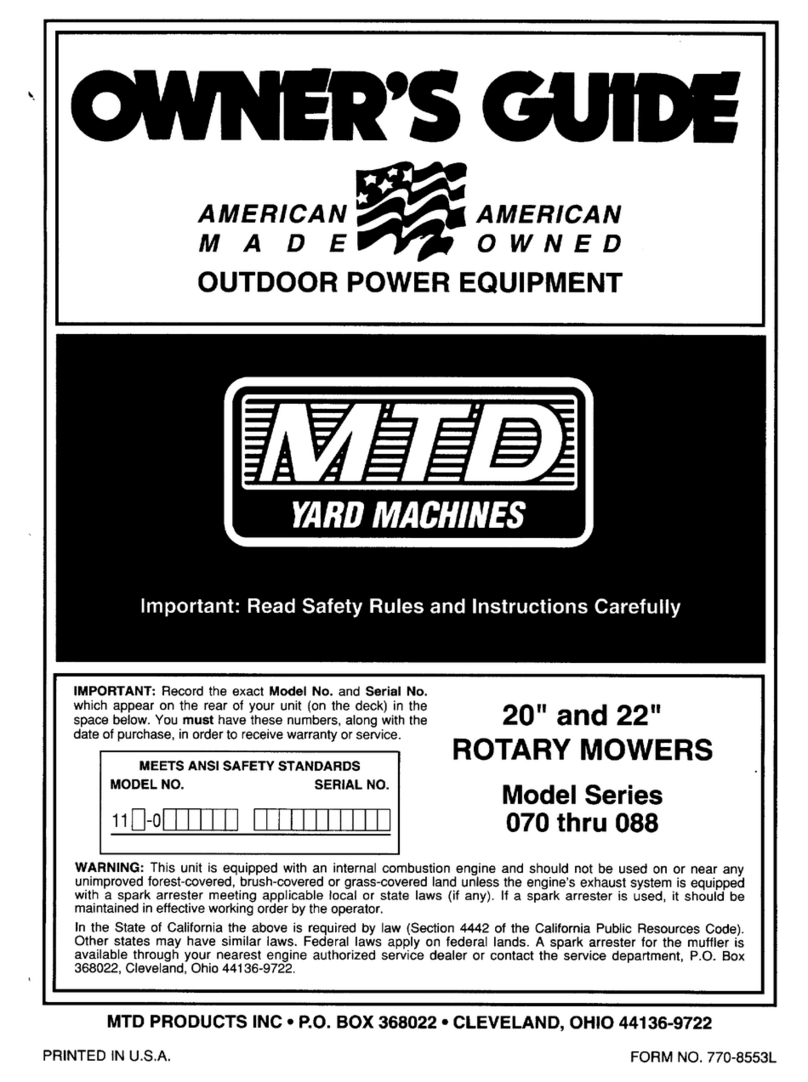MTD 070 Thru 088 User manual