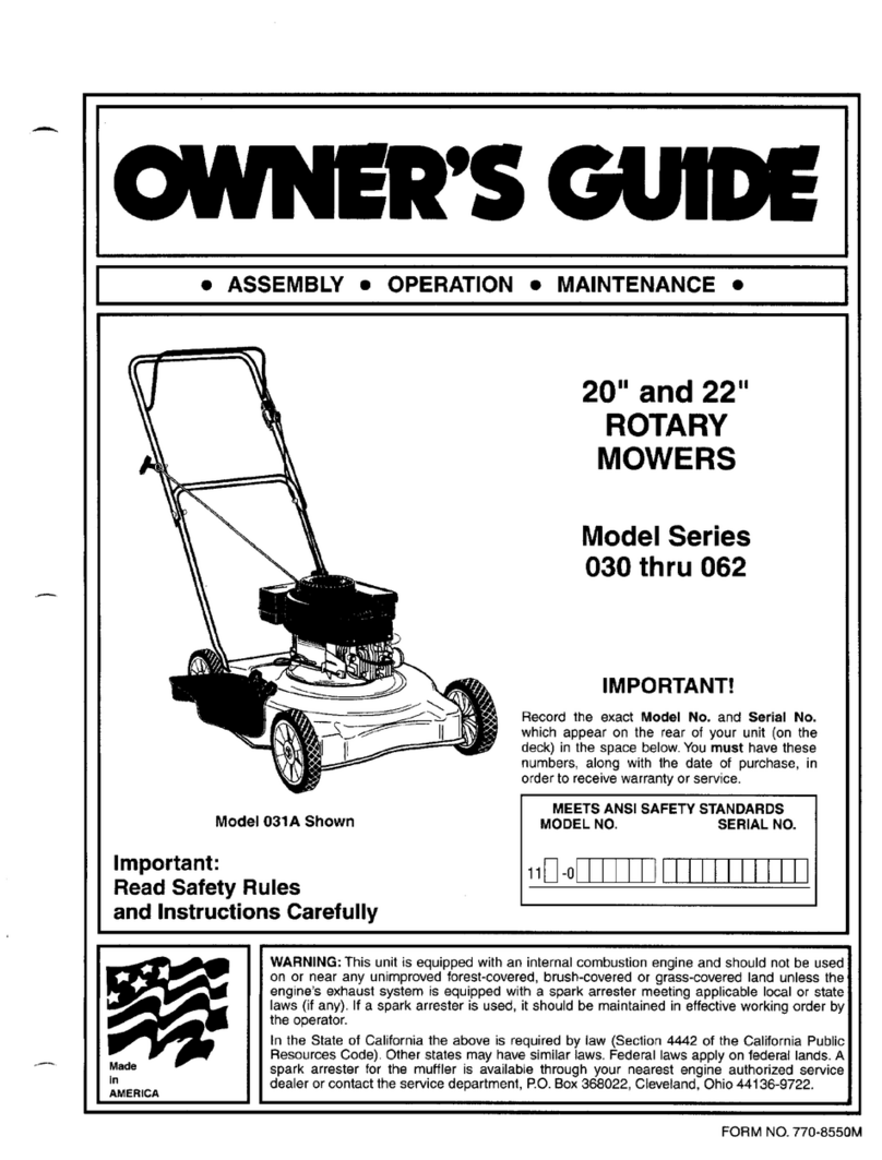 MTD 030 thru 062 User manual