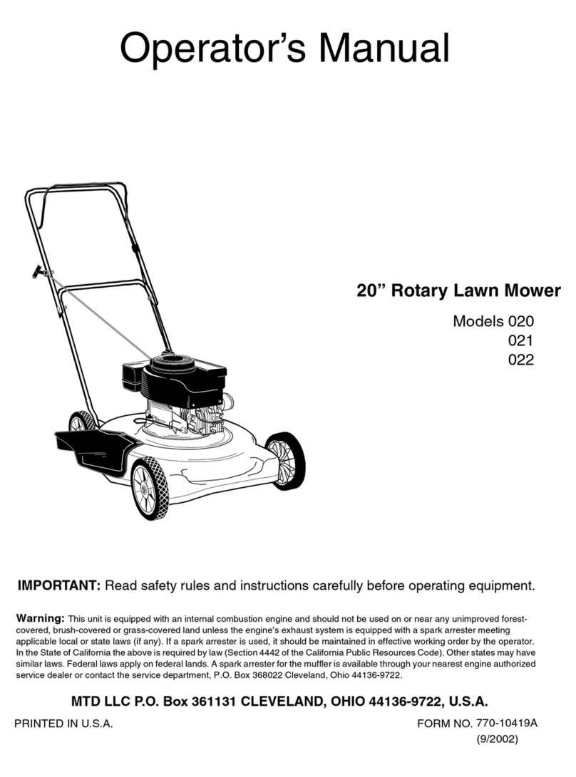 MTD 21 Operator's manual