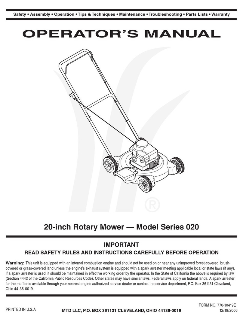 MTD 020 Series Operator's manual MTD 020 Series Operator's manual