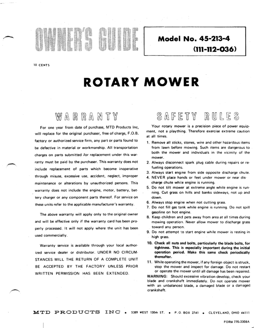 MTD (111-112-036) User manual