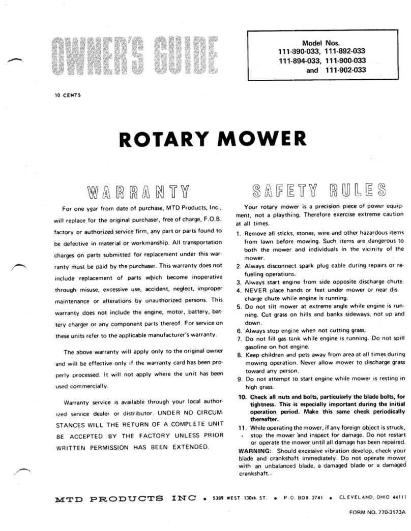 MTD 110-890-033 User manual MTD 110-890-033 User manual