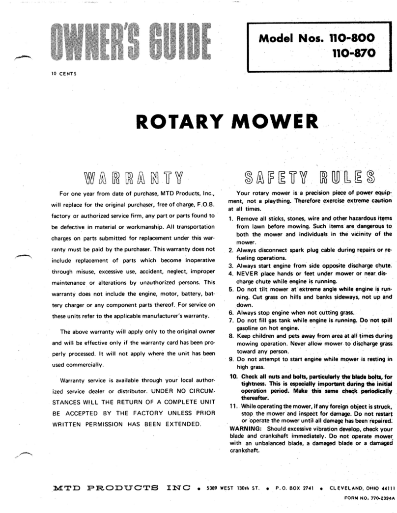 MTD 110-800 User manual