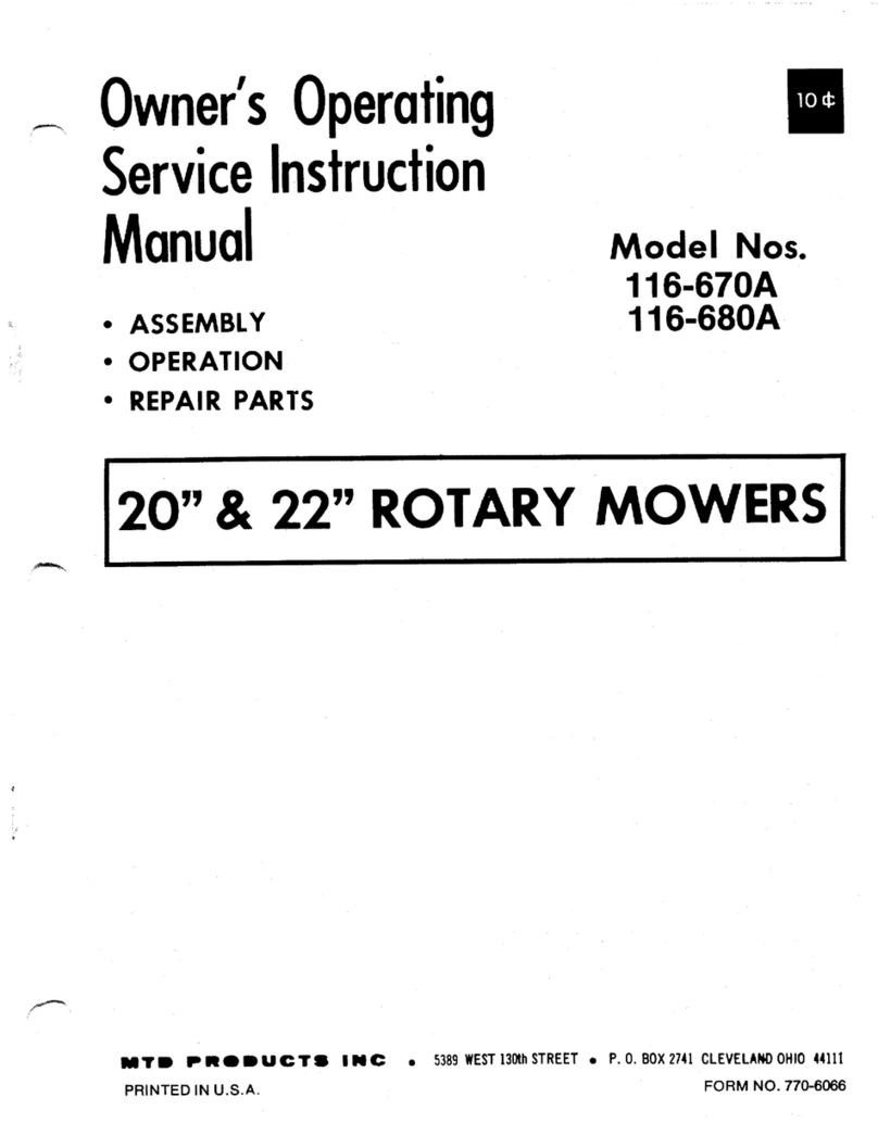 MTD 116-670A Owner's operating service instruction manual