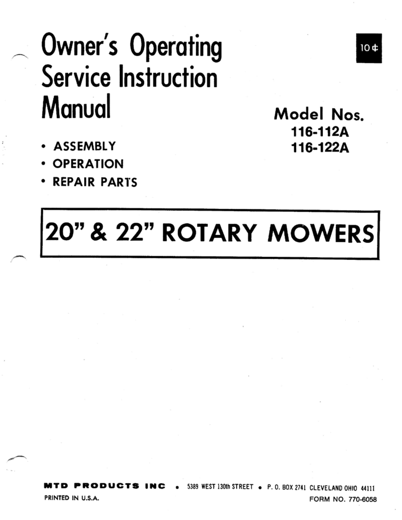 MTD 116-112A Owner's operating service instruction manual