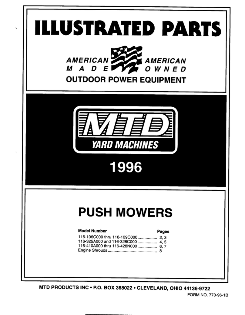 MTD Yard-Man 109 Illustrated parts list