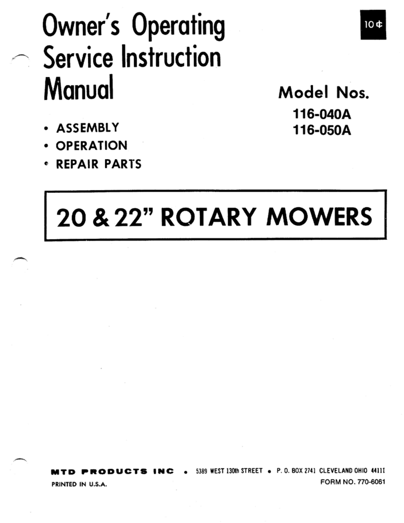 MTD 116-040A Owner's operating service instruction manual