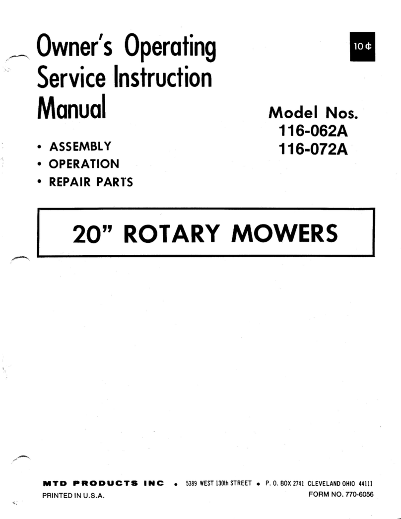 MTD 116-062A Owner's operating service instruction manual