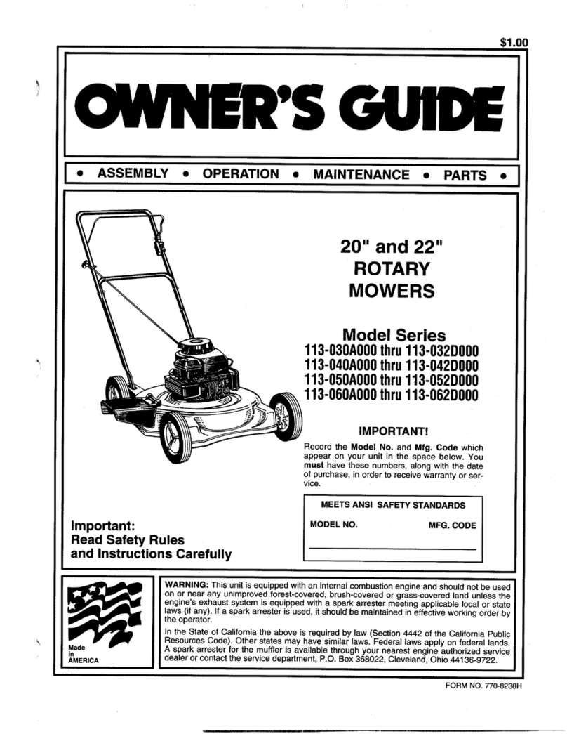MTD 113-040A000 thru 113-042D000 User manual MTD 113-040A000 thru 113-042D000 User manual