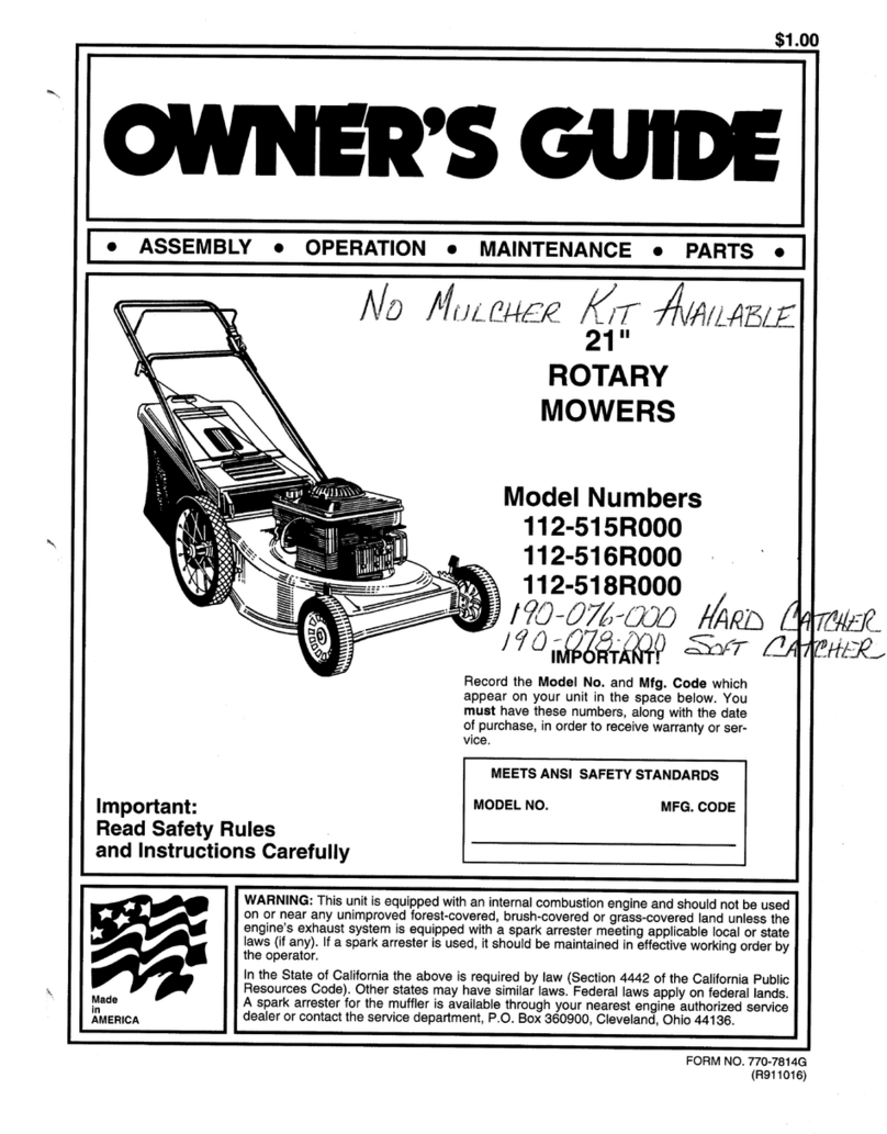 MTD 112-515R000 User manual