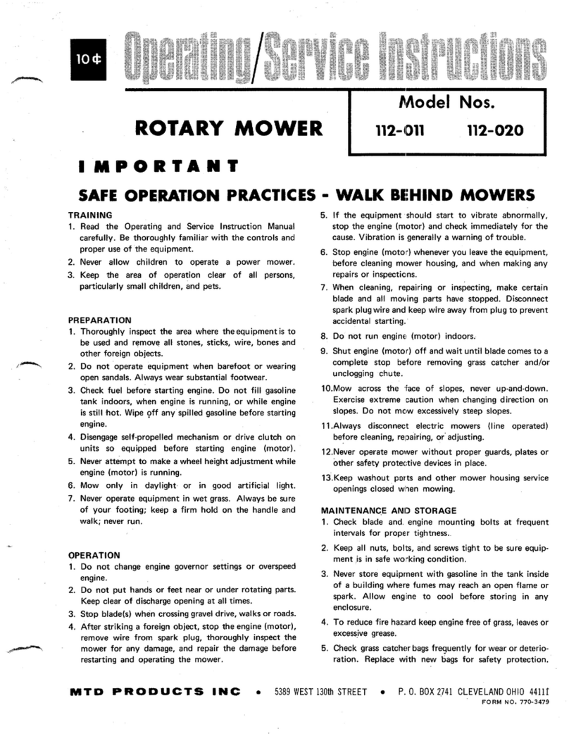 MTD 112-011 Operating/service instructions