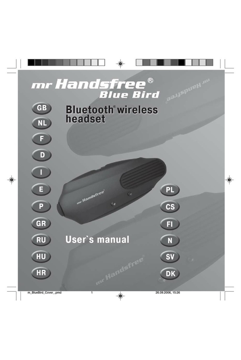 MRHANDSFREE Bluetooth Wireless Headset user manual MRHANDSFREE Bluetooth Wireless Headset user manual