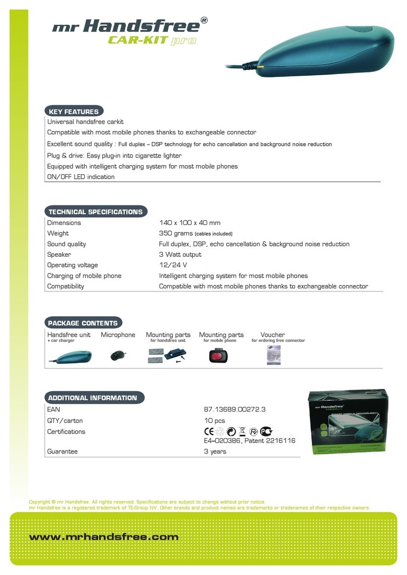 MRHANDSFREE CARKIT PRO - User manual