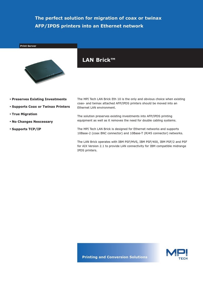 MPI Technologies LAN Brick Eth 10 Specification sheet MPI Technologies LAN Brick Eth 10 Specification sheet