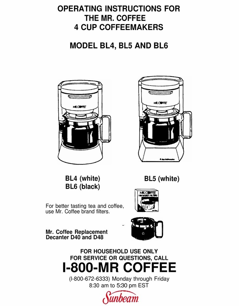 Mr. Coffee BL4 operating instructions
