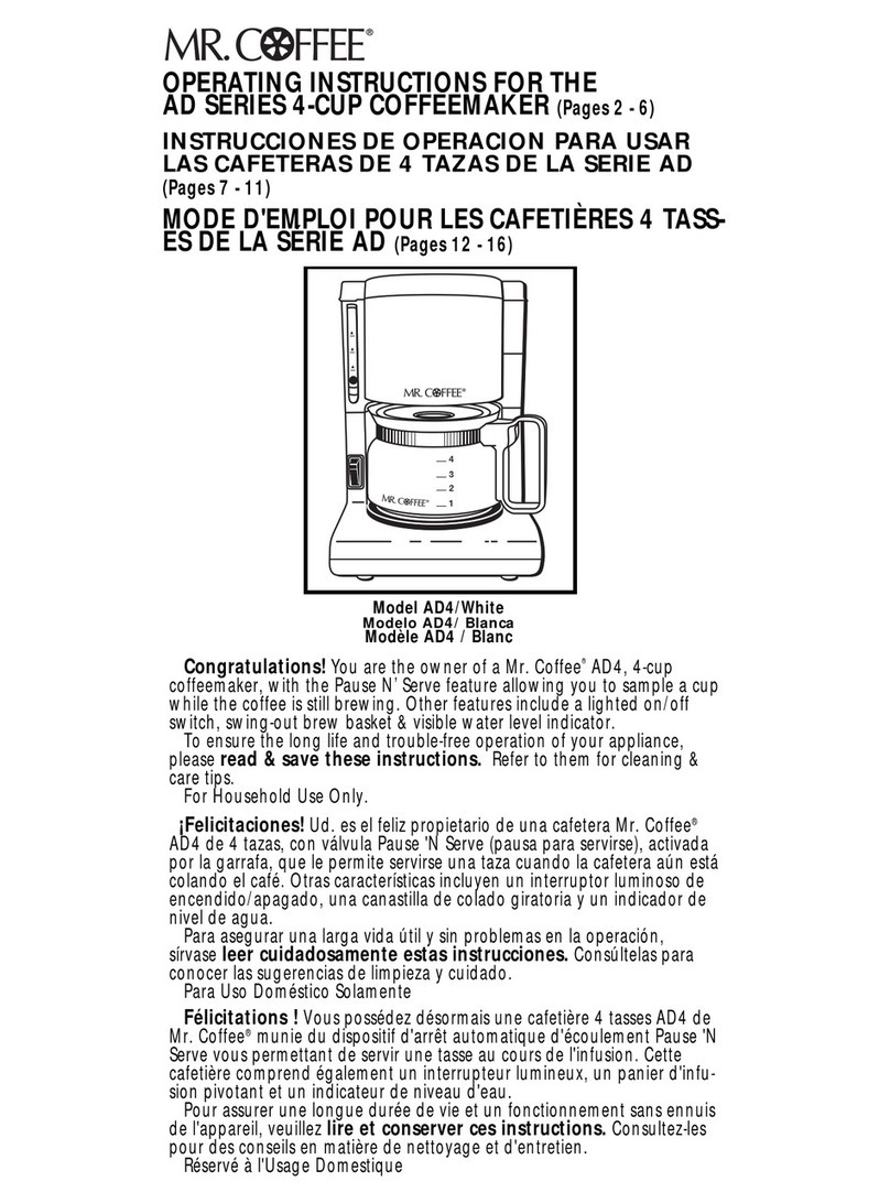 Mr. Coffee AD SERIES User manual