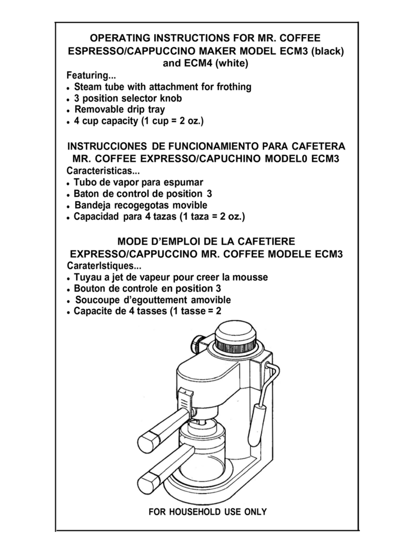 Mr. Coffee ECM3 operating instructions