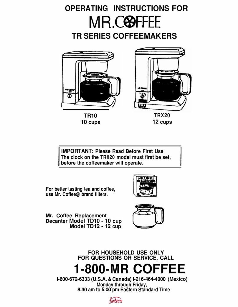 Mr. Coffee TR10 operating instructions