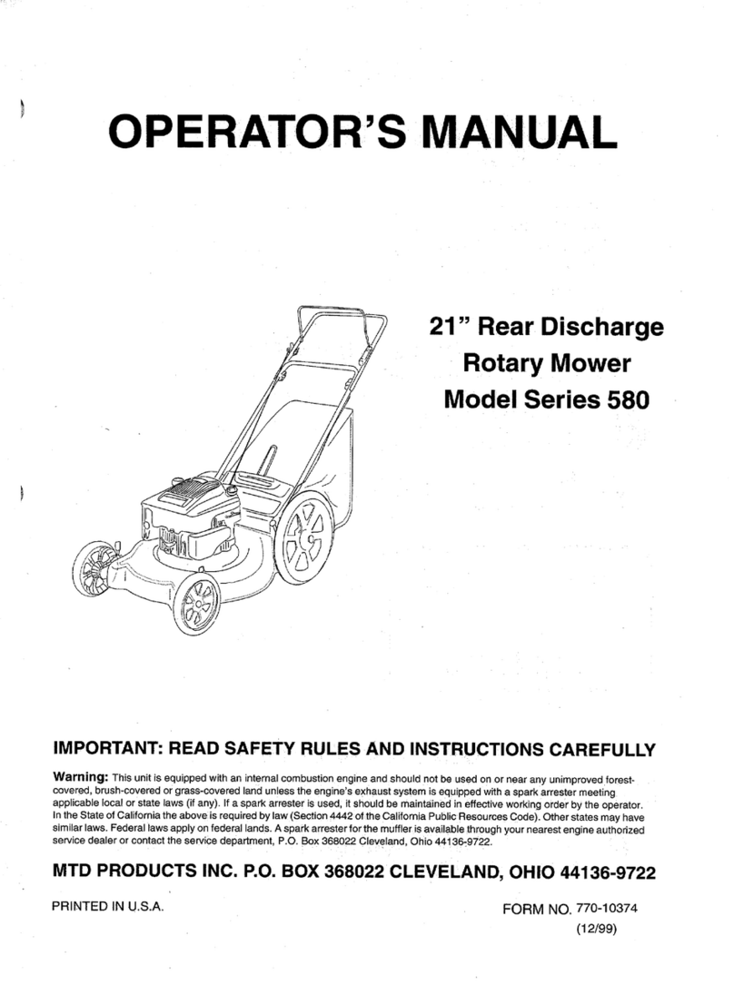 MTD Series 580 User manual