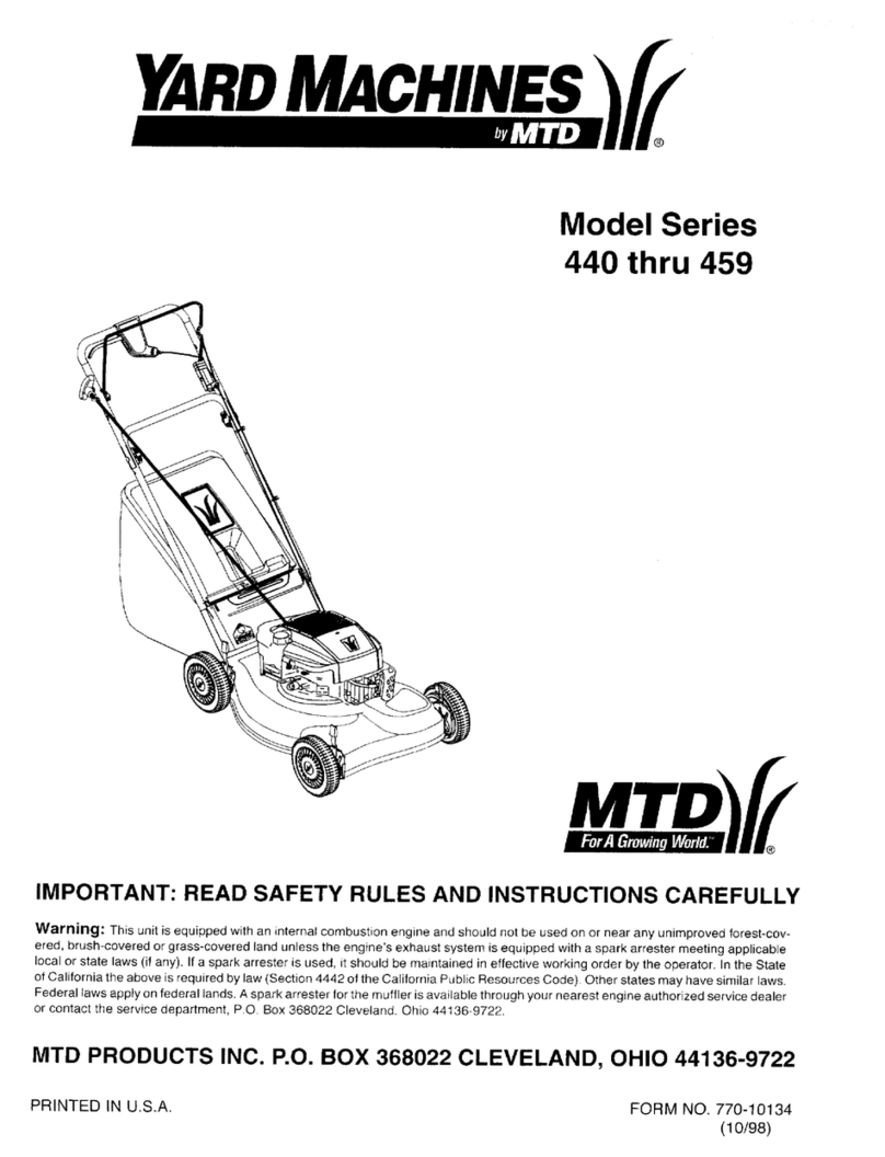 Yard Machines 440 Thru 459 User manual Yard Machines 440 Thru 459 User manual