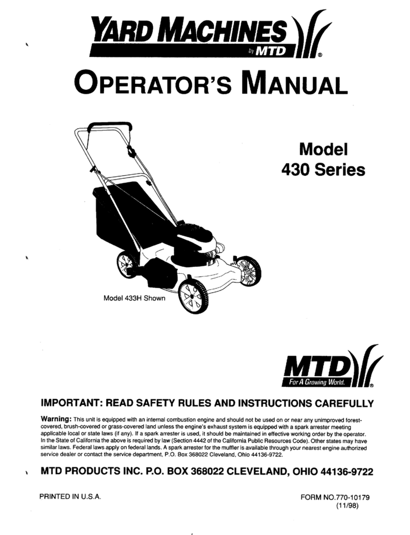 Yard Machines 430 Series Operator's manual Yard Machines 430 Series Operator's manual
