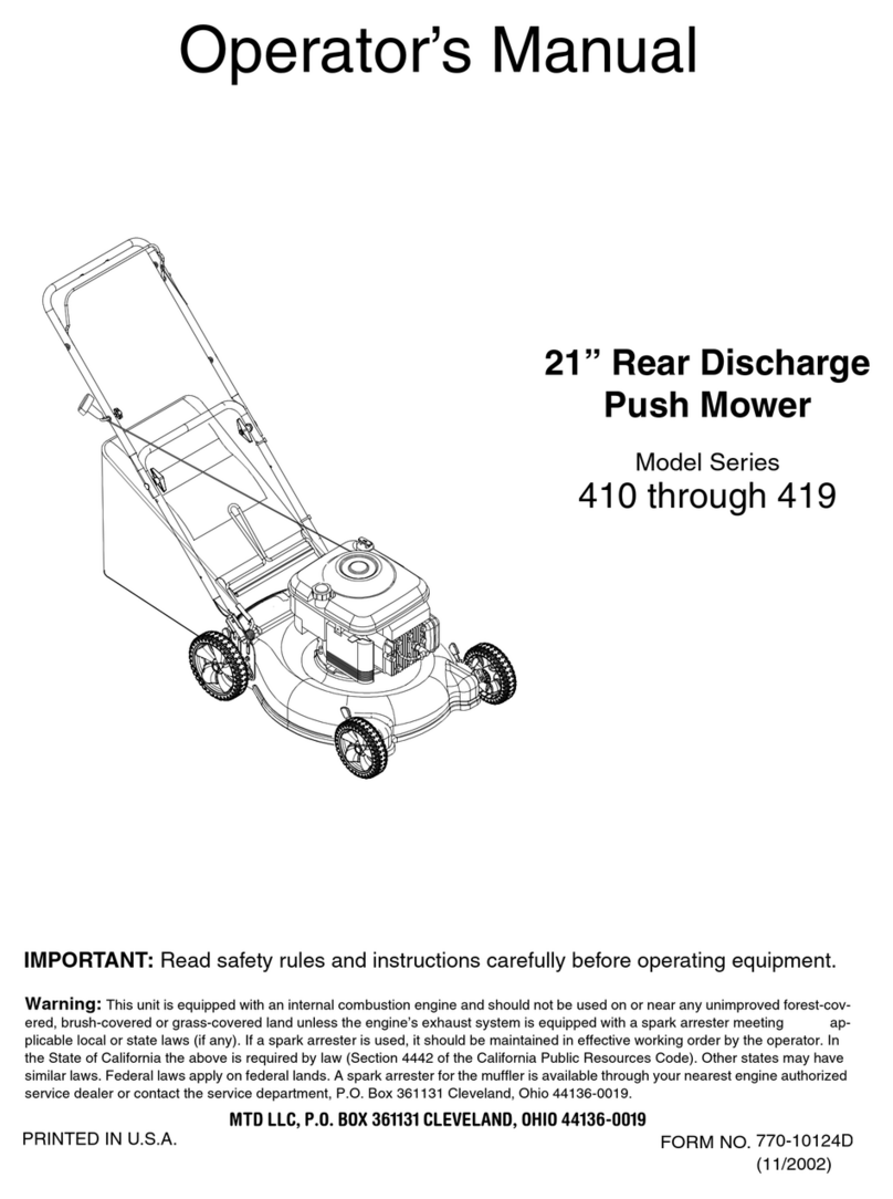 MTD 410 through 419 Operator's manual