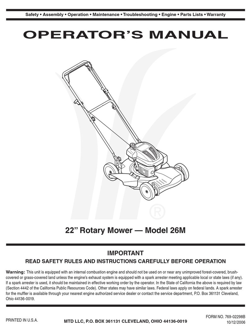 MTD 26M User manual