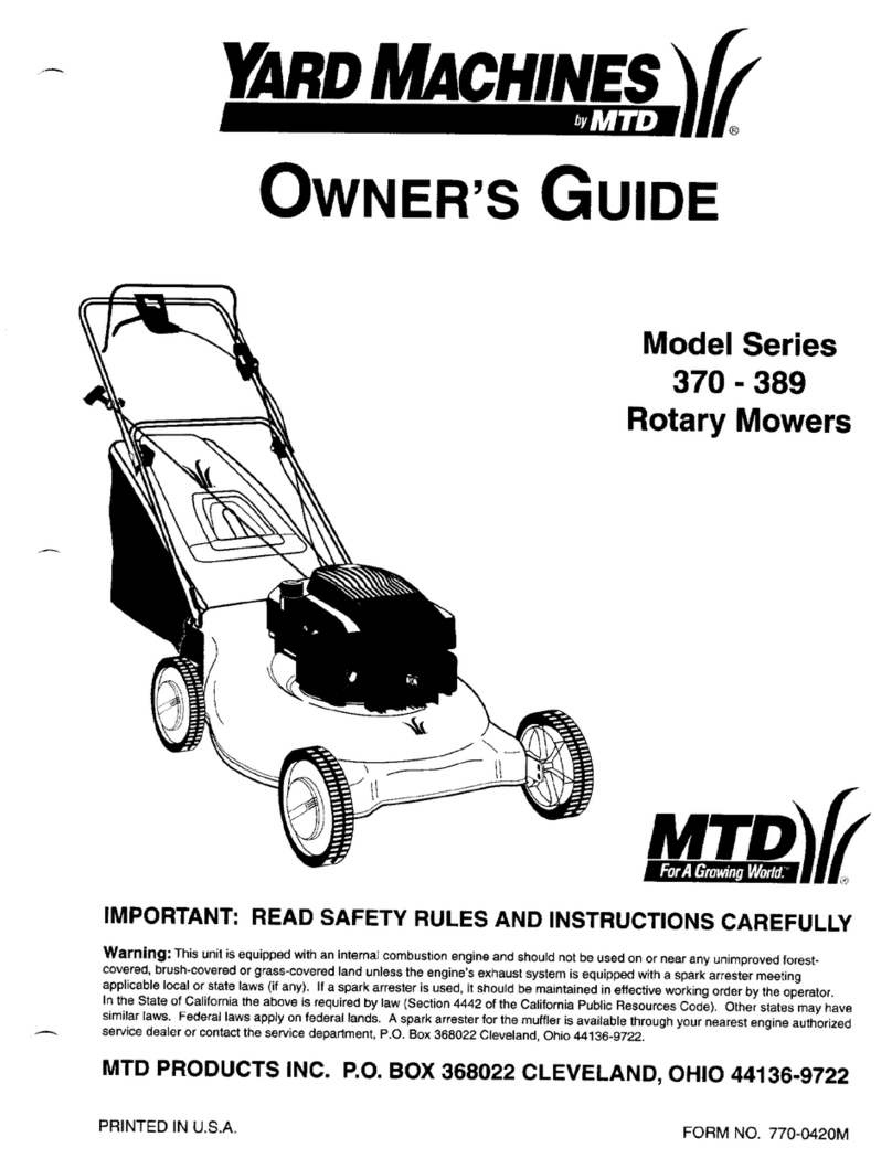 Yard Machines 370-389 Series User manual