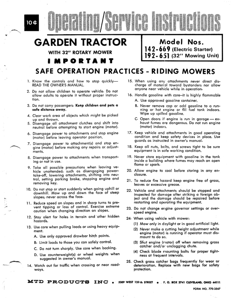 MTD 142-669 Operating/service instructions