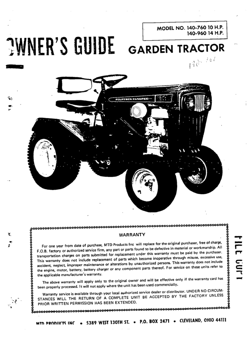 MTD 140-760 14 H.P. User manual