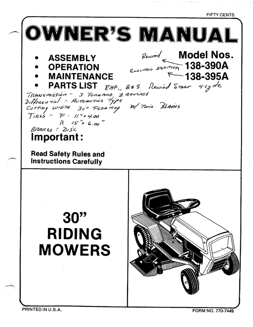MTD 138-390A owner's manual
