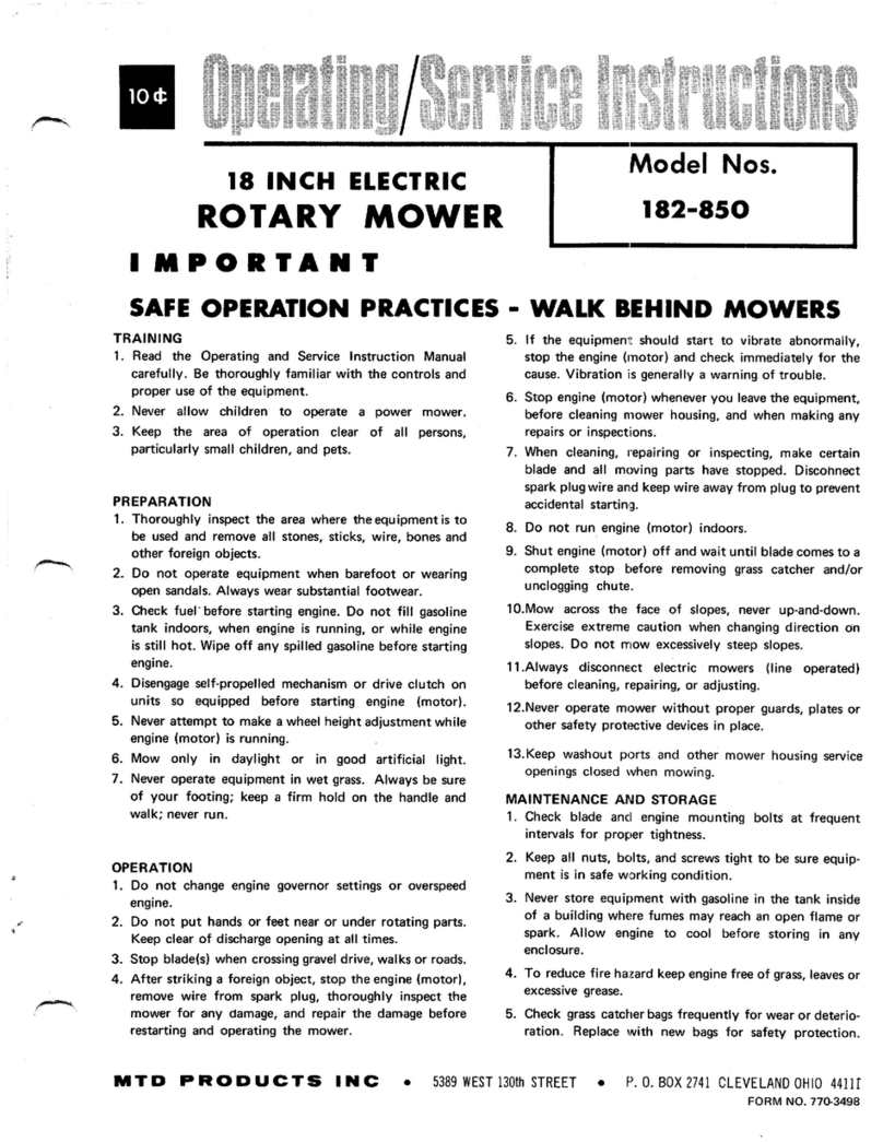 MTD 182-850 User manual