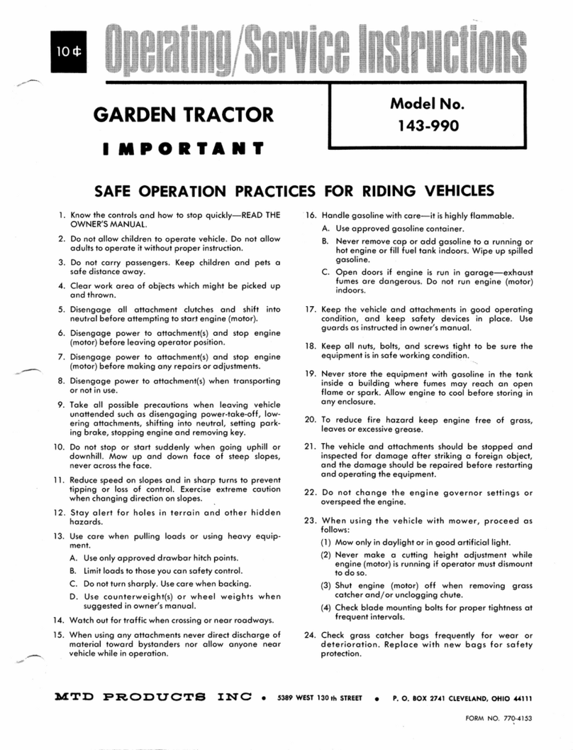 MTD 143-990 User manual MTD 143-990 User manual
