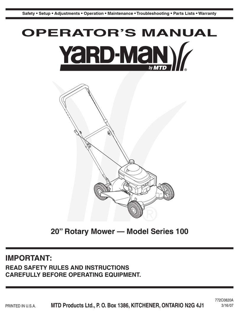 MTD Yard-Man Series 100 User manual