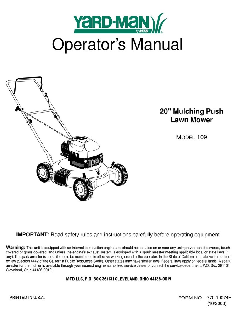 MTD Yard-Man 109 User manual