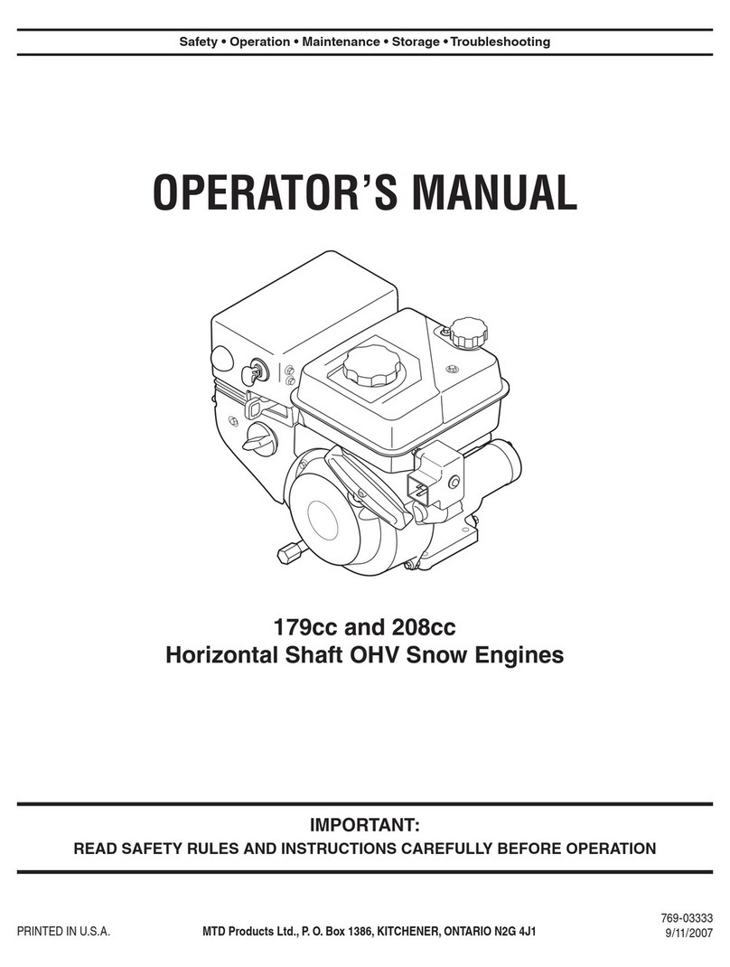 MTD 179cc User manual