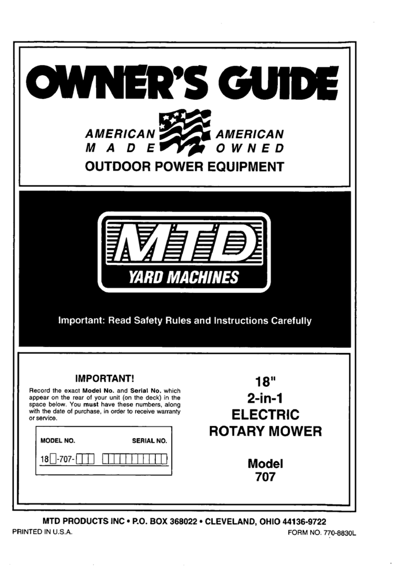 MTD Yard Machines 707 User manual