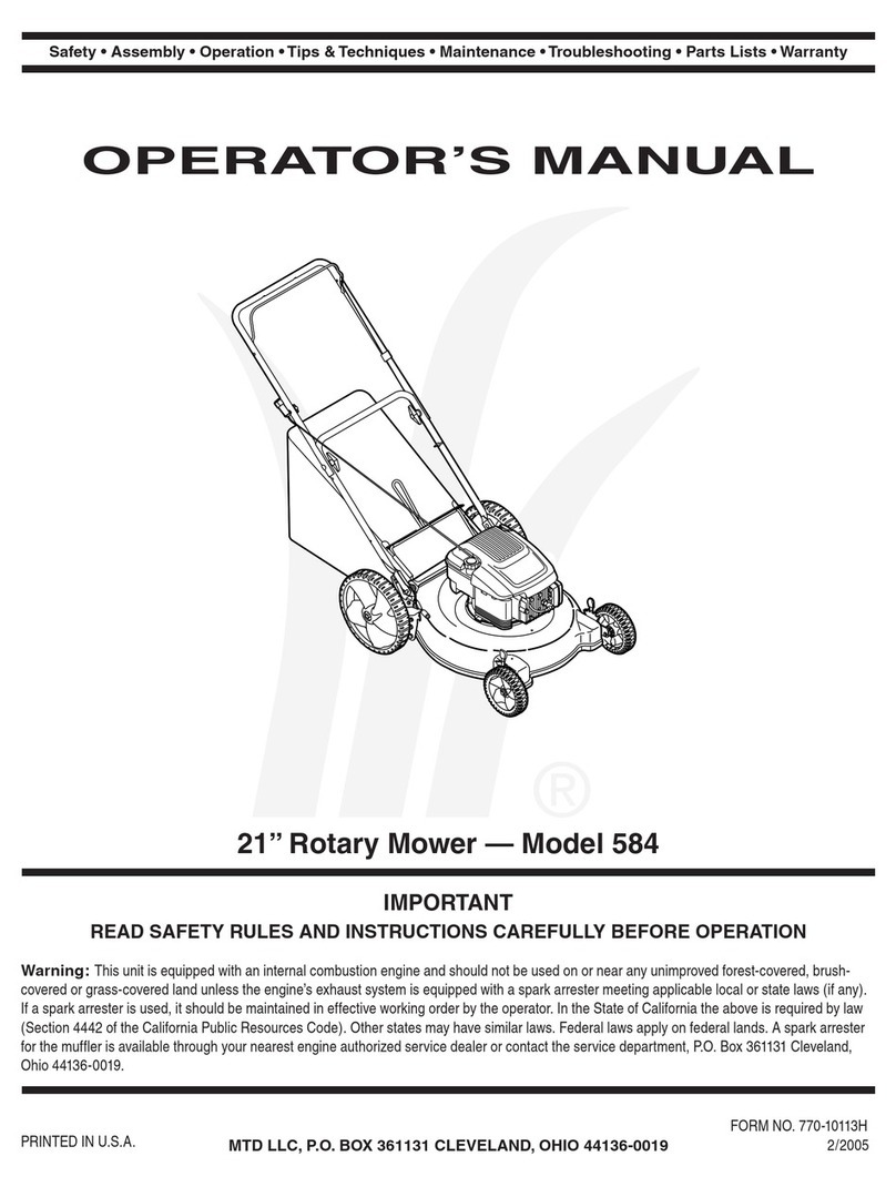 MTD 584 Operator's manual