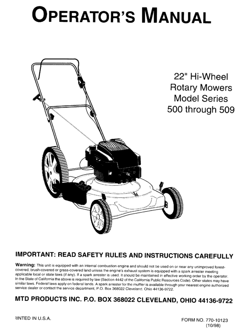 MTD Series 500 through 509 Operator's manual