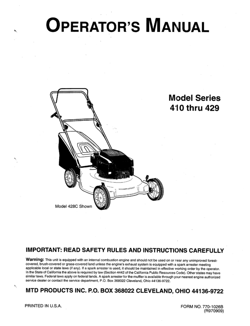 MTD Series 410 through 429 User manual
