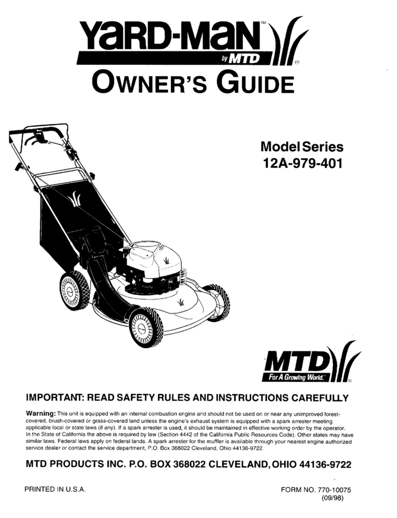 Yard-Man Series 12A-979-401 User manual Yard-Man Series 12A-979-401 User manual