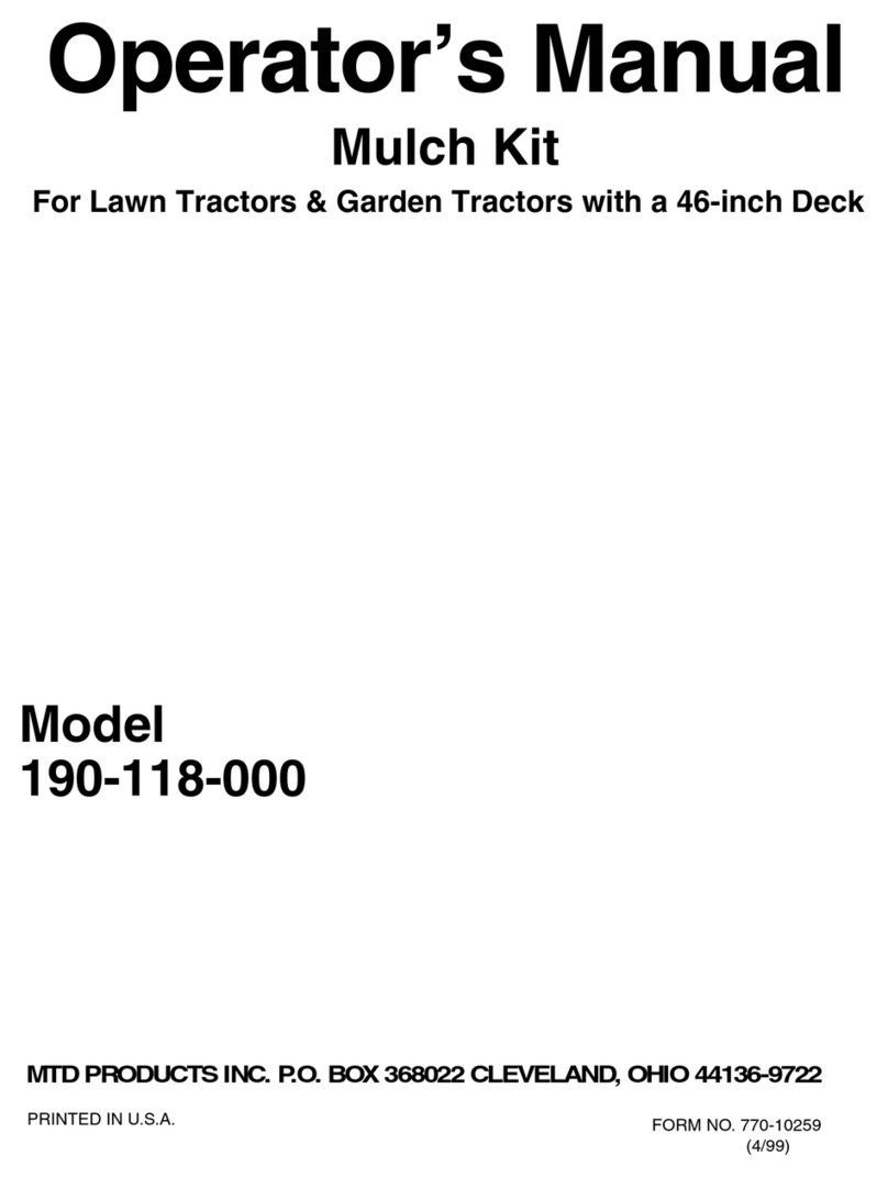 MTD Mulch Kit 190-118-000 Operator's manual