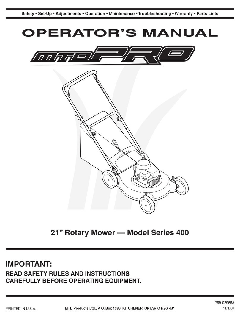 MTD Pro 400 Series User manual