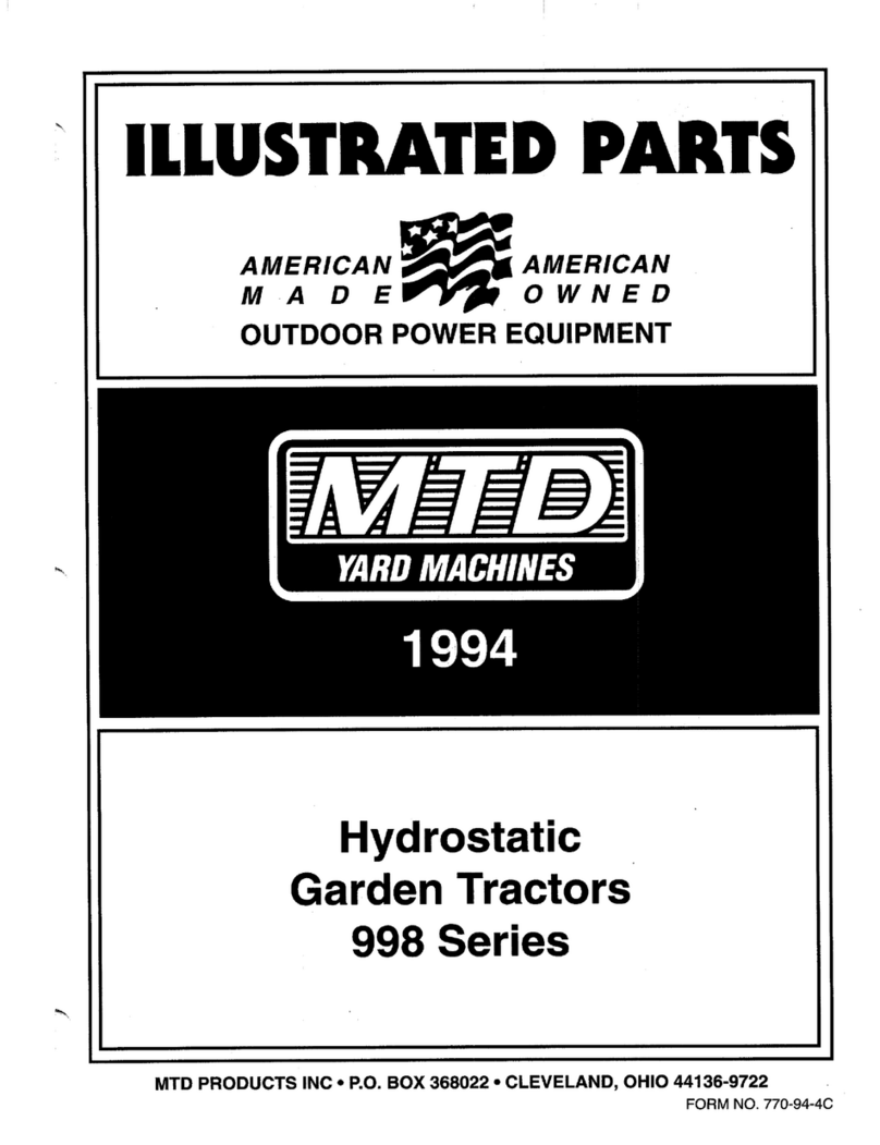 Yard Machines 998 Sereis Illustrated parts list