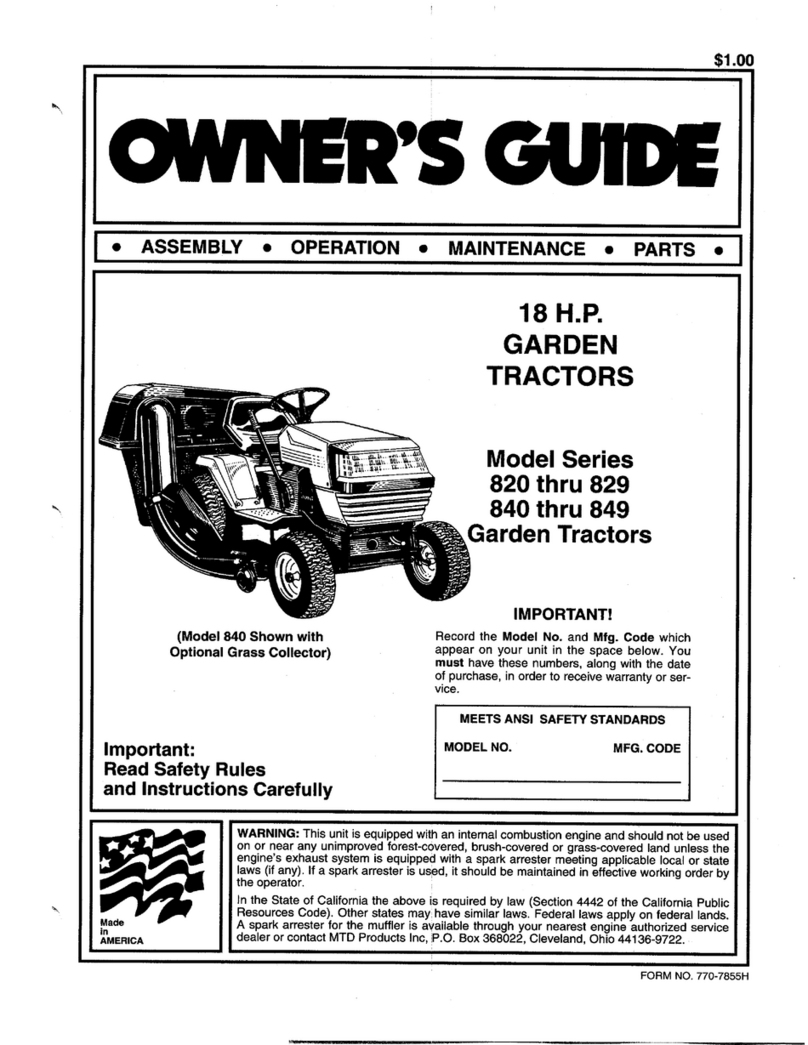 MTD 820 thru 829 owner's guide MTD 820 thru 829 owner's guide